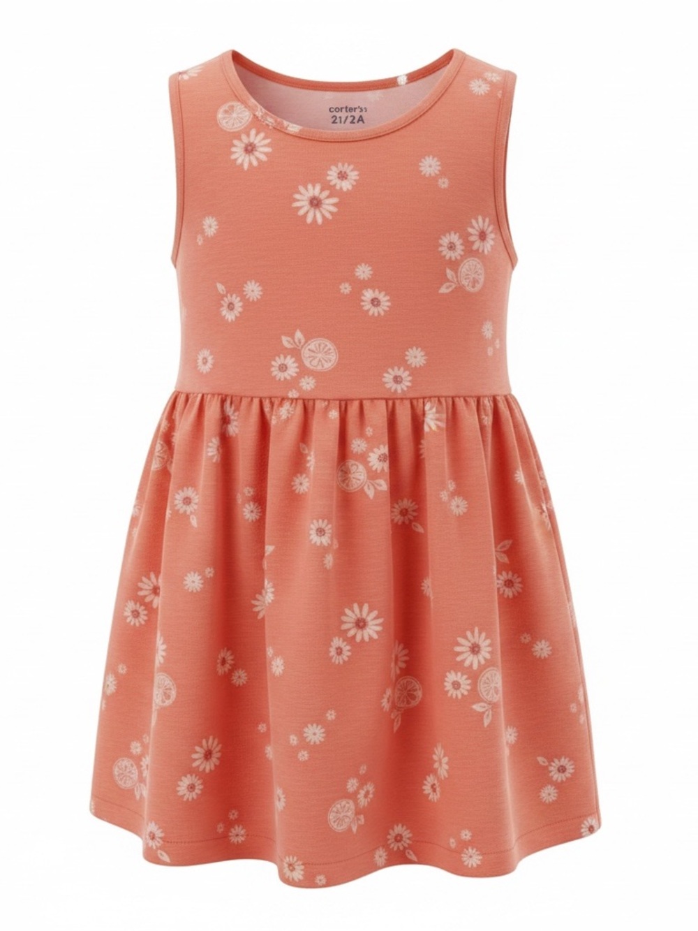 Carter's Coral Daisy Print Tank Dress